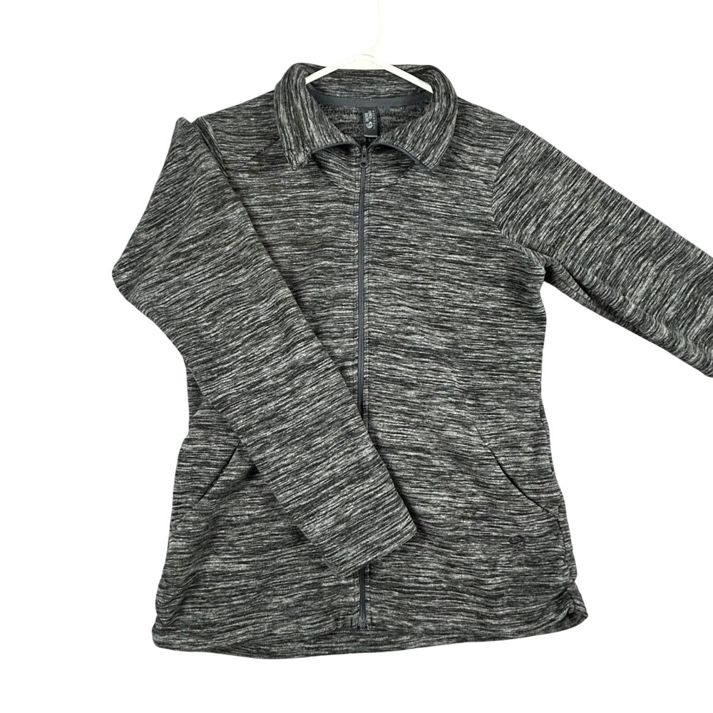 Mountain Hardwear Full Zip Fleece Jacket Heathered Gray Women's S‎ P Hike Layer